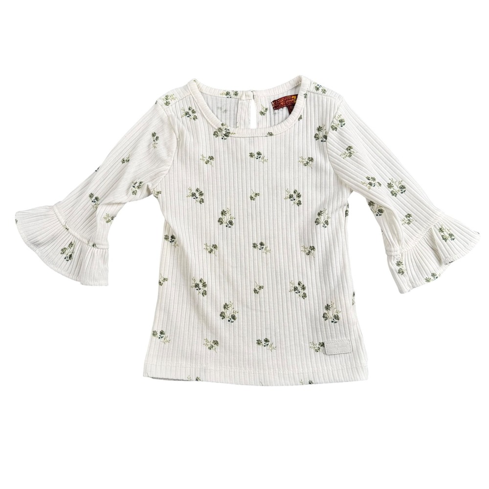Seven For All Mankind‎ Baby Girls 18M Floral Ribbed Top Designer 7FAM 344